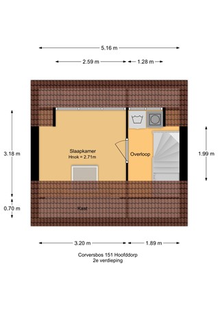 Floorplan - Corversbos 151, 2134 MD Hoofddorp